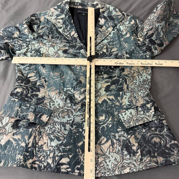 Lafayette 148 Jacket Women's 10 Helena Metallic Brocade Blazer Lined Floral - Picture 9 of 14